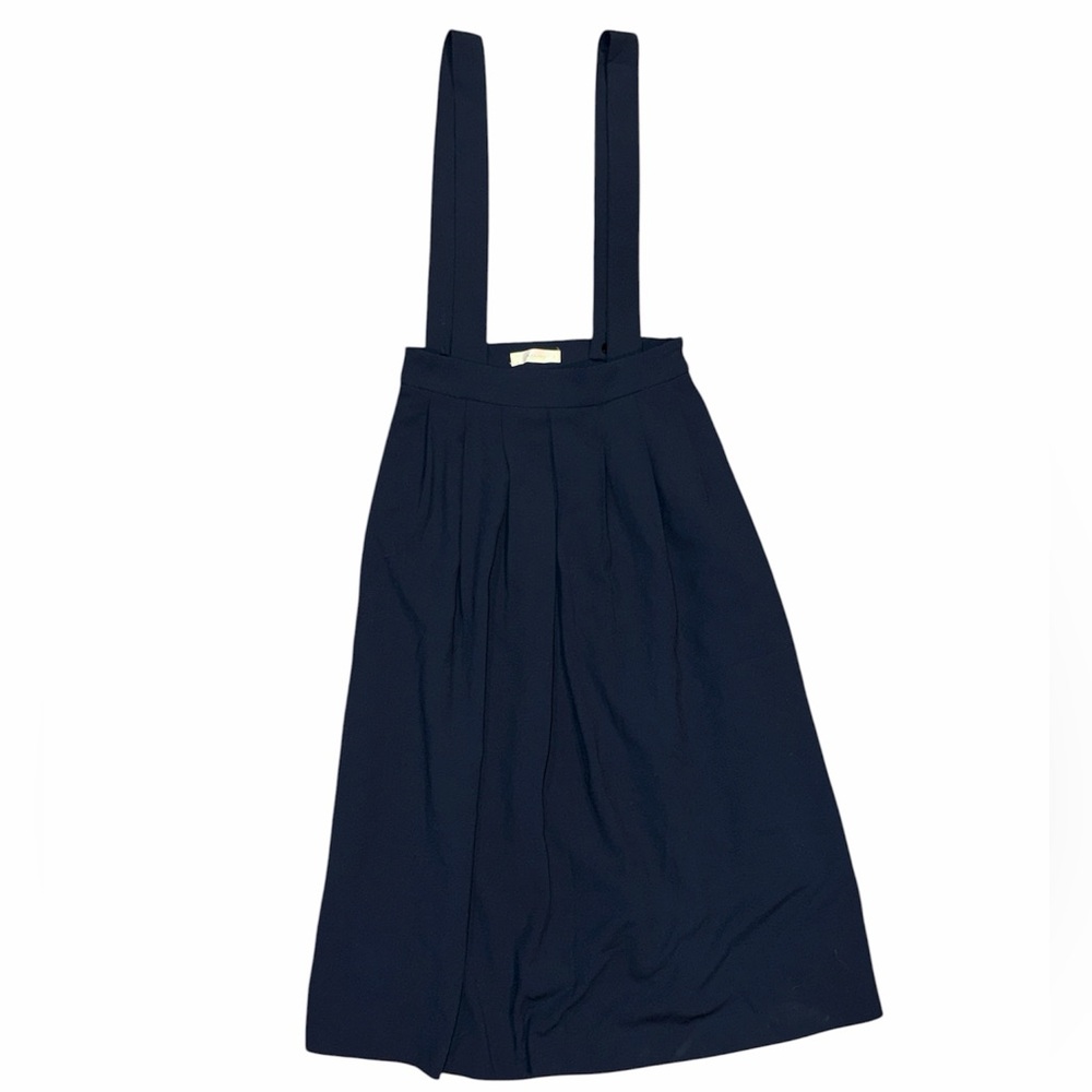 Mars Navy Pleated Suspender Skirt - Picture 2 of 3